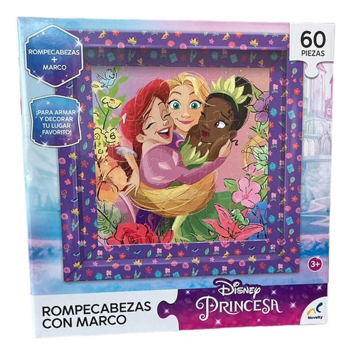 Puzzle Con Marco Princesas 60 Piezas