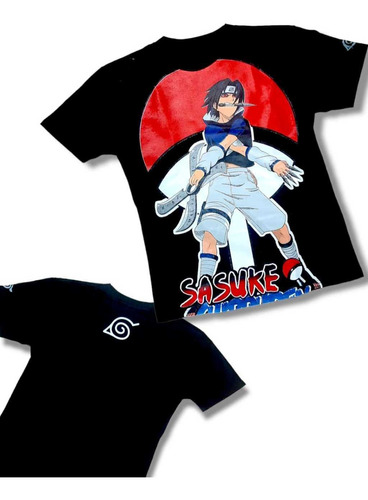 Franelas Anime Sasuke Dragón Ball Z Naruto Algodón Juveniles