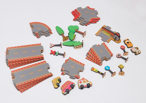 Imagen 5 de 10 de Juego Caminos Ciudad Madera Construccion Didactico Niños