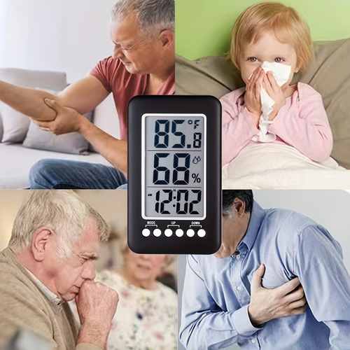 Reloj Despertador, Termómetro E Higrómetro 2 En 1 - L