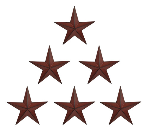 Joyevy 6 Pulgadas (6 Piezas, Estrellas De Granero Rojo Y Neg