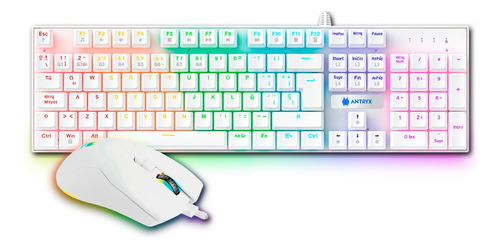 Kit Gaming Teclado Mecanico + Mouse Antryx Gc-3100 White