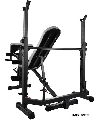 Mini Gimnasio Banca Multifuncional + Rack (soporte 250kg)