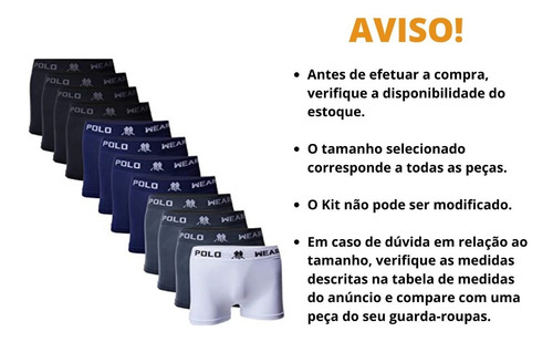Imagem 3 de 9 de Kit Com 12 Cuecas Masculina Boxer Em Microfibra Polo Wear