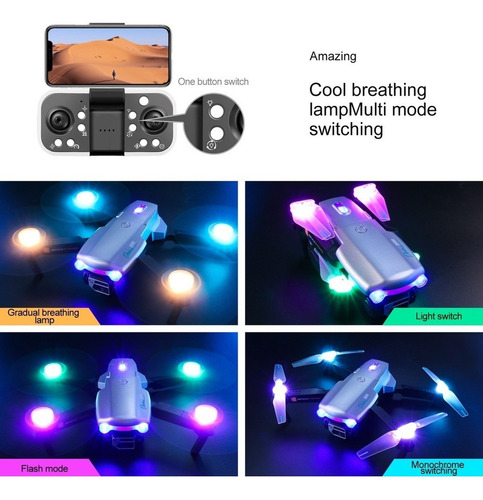 Drone Quadcopter 4k Hd Wifi Fpv 1080p Cámara Con Luces Led