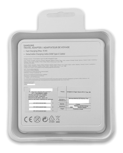 Carregador Original Samsung Turbo Tipo C A20 A30 A50 A70 A80