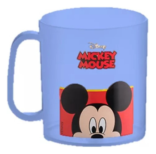 Caneca Plástico Disney Mickey Mouse Azul 400ml