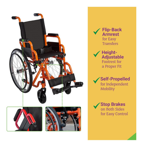 Silla De Transporte Plegable De Silla De Ruedas En Círculo Y