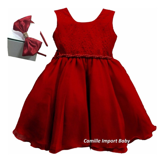 vestido infantil vermelho natal