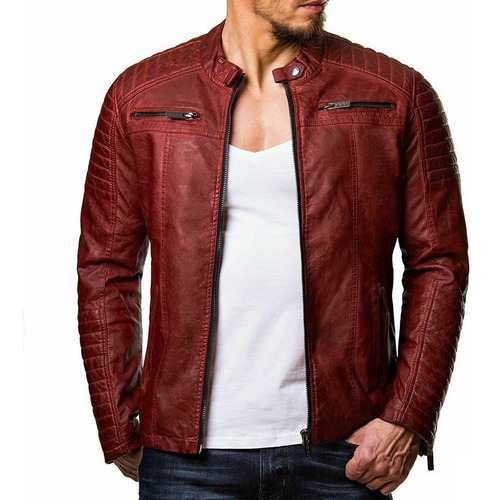 Chaqueta De Forro Polar Leather Plus Para Hombre, Moderna Ch