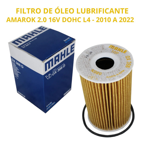 Filtro Oleo Lubrificante Amarok 2.0 16v Dohc L4 2010 A 2022