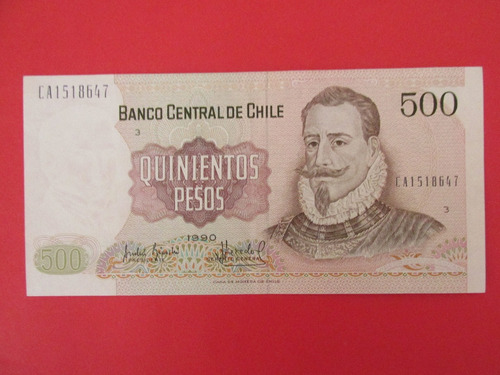 Billete Chile 500 Pesos Firmado Bianchi-acevedo Año 1990