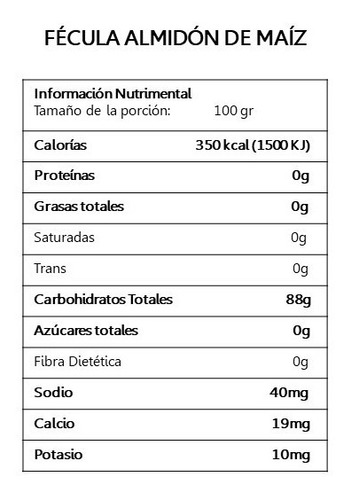 Imagen 3 de 4 de Fécula Almidón De Maíz 1 Kilogramo