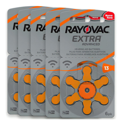 Rayovac Mercury-Free Zinc Air 13 30 pilhas baterias aparelho auditivo