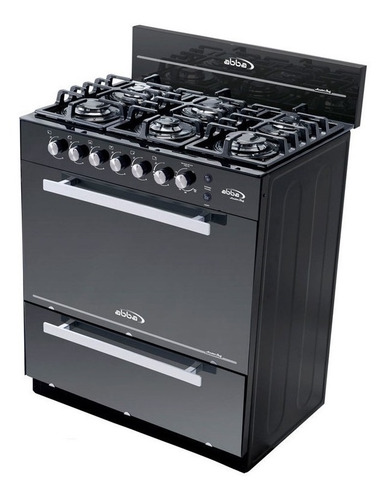Imagen 2 de 4 de Estufa Abba Master Chef RG 803-3 GT gas natural 6 quemadores vidrio reflectivo 120V puerta ciega
