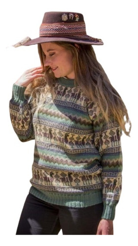 Sweater Pullover Lana De Alpaca - Llamitas Xl Especial
