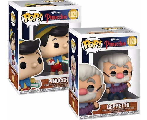 Pinocho Gepeto 2 Piezas Funko Pop Disney Pinocchio Original