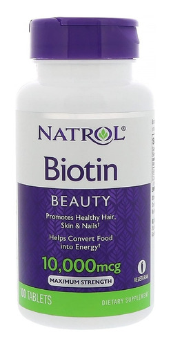 Biotina Natrol Tabletas De 10 000 Mcg, 100 C/u.