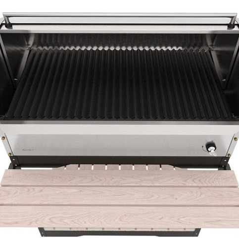Imagen 5 de 10 de Parrilla A Gas Con Tapa Acero Inoxidable 90cm Movil Luxorgas