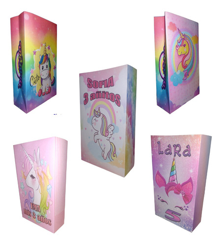 Bolsita Golosinera Unicornio Candy  Cumple  Pack  X30