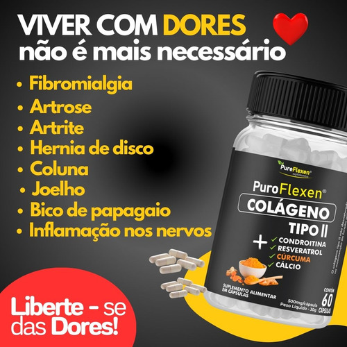 2 Potes Cúrcuma, Alívio Dores Articulares Joelho Puroflexen®