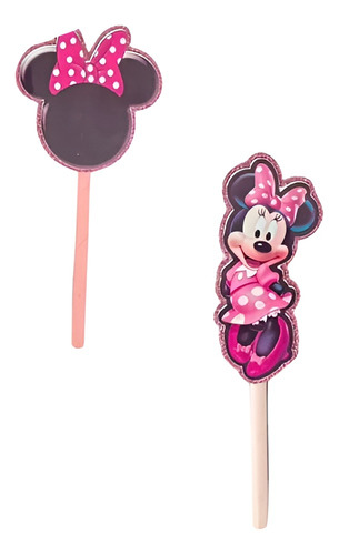 Topper Cumpleaños Torta Cotillon Cup Cake Minnie Mouse
