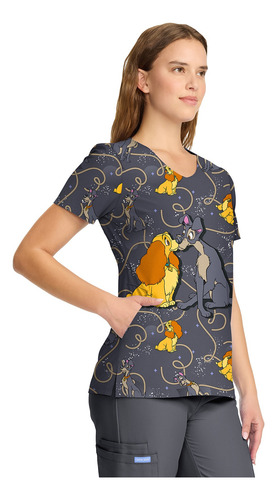 Top Clínico Estampado Mujer, Tooniforms Disney Tf626 Lacn Gris Oscuro Estampado Xs