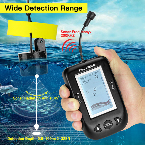 // Buscador De Peces Portátil Con Sonar Cableado Para