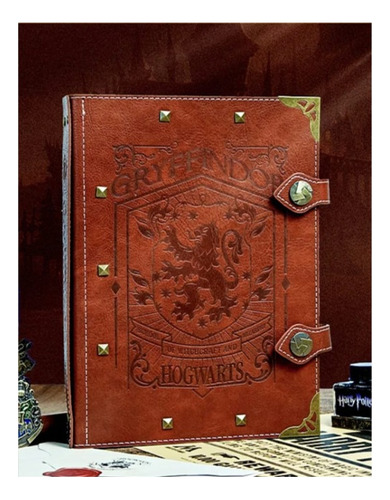 Carpeta/libreta Harry Potter Tipo Piel Escudos Hogwarts Grab Chocolate