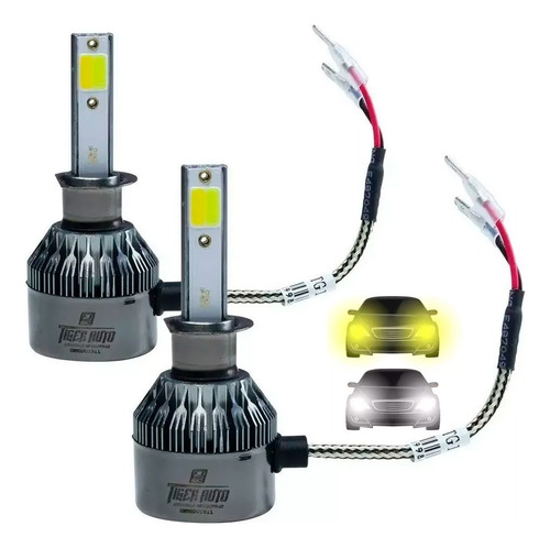Super Led Duas Cores 3000k/6000k Farol Milha Vw Gol G2