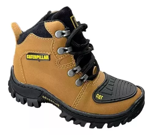 Bota Coturno Infantil Caterpillar Em Couro Nobuck