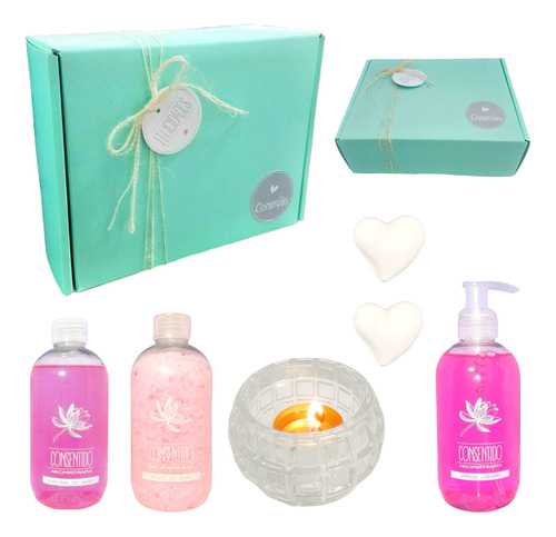 Kit Caja Regalo Mujer Box Empresarial Rosas Set Zen Spa N60