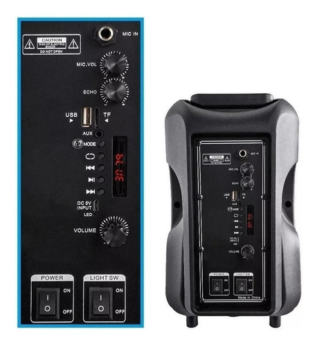 Parlante Karaoke Bluetooth Usb Microsd Aux Luces + Microfono
