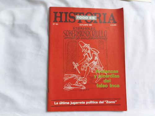 Todo Es Historia N° 161 Octubre 1980 Zorro - Falso Inca