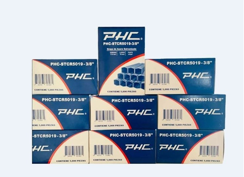 Pack 10 Cajas De Grapa Phc Stcr5019 3/8 Con 5mil Pz 