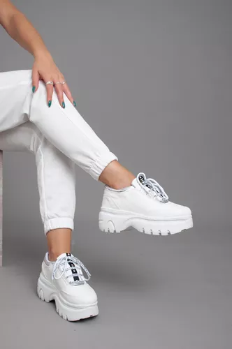 Zapatillas Mujer Altas Blancas Livianas Bym Shoes Aurora