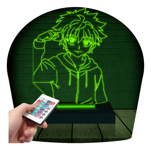 Luminária Led 3d Hunter X Hunter Killua | 16 Cores+controle