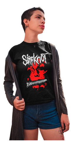 Camiseta Slipknot Integrantes Banda Rock Rostro Cierre