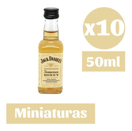 10x Whiskey Jack Daniels 7 Miniatura 50ml Coleccionable