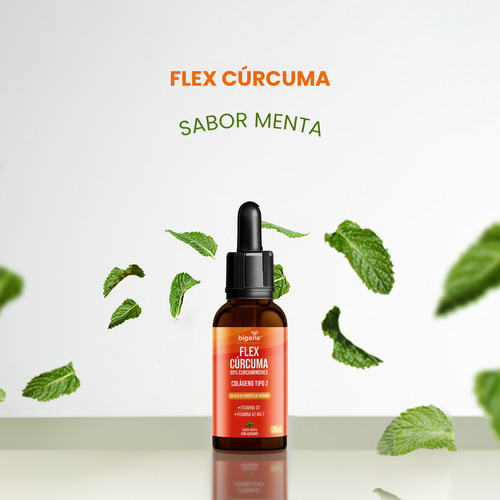 Flex Cúrcuma 95% Cur, Colágeno, Vit D3, K2 (leia Descrição)