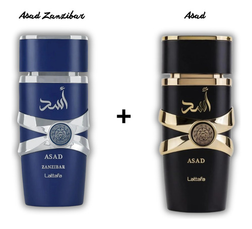 Lattafa Asad Set Edp 100 Ml + Asad Zanzibar Edp 100ml Hombre
