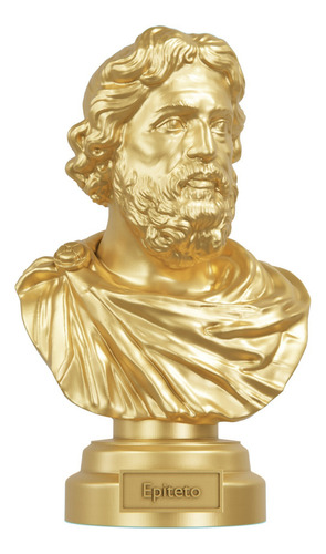 Estátua Busto Epiteto Filósofo Grego - Estoicismo Cor Cor Ouro