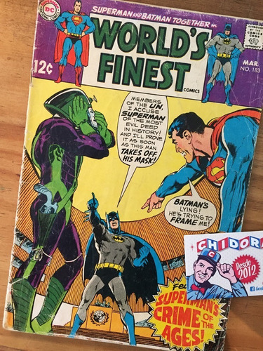 Comic - World's Finest #183 Batman Superman 1968 Neal Adams