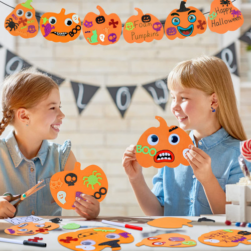 Calcomanías De Espuma De Calabaza Halloween Kit Manualidades