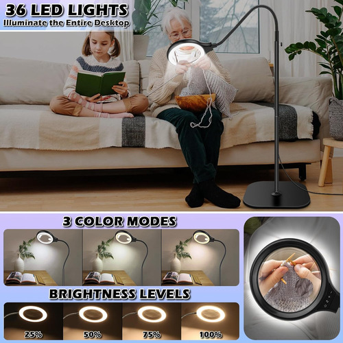 10x 30x Lupa De Pie Grande Con Luz Y Soporte...