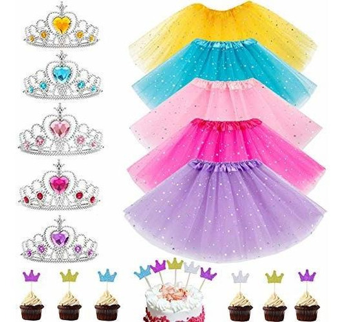 Kit Princesas Tutú Corona Accesorios Fiesta Niñas