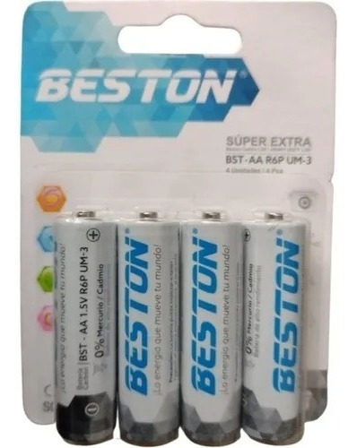 Pilas Bateria Carbon Alcalina Beston Aa 1.5v X4  