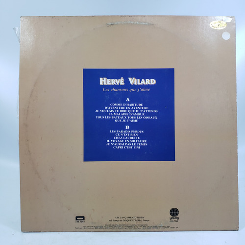 Lp Hervé Vilard Les Chansons Que Jáime... (Usado)