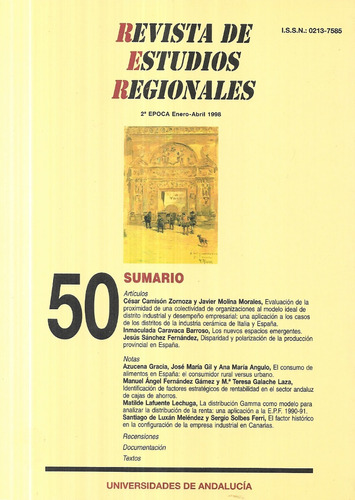 Revista De Estudios Regionales 50 / Enero - Abril 1998