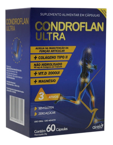 Condroflan Ultra 60 Caps - Colágeno Ii + Vit D + Magnésio Sabor Sem sabor